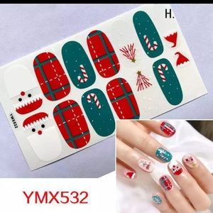 10 sheets of Christmas Nail Art Self Adhesive Stickers for Manicure